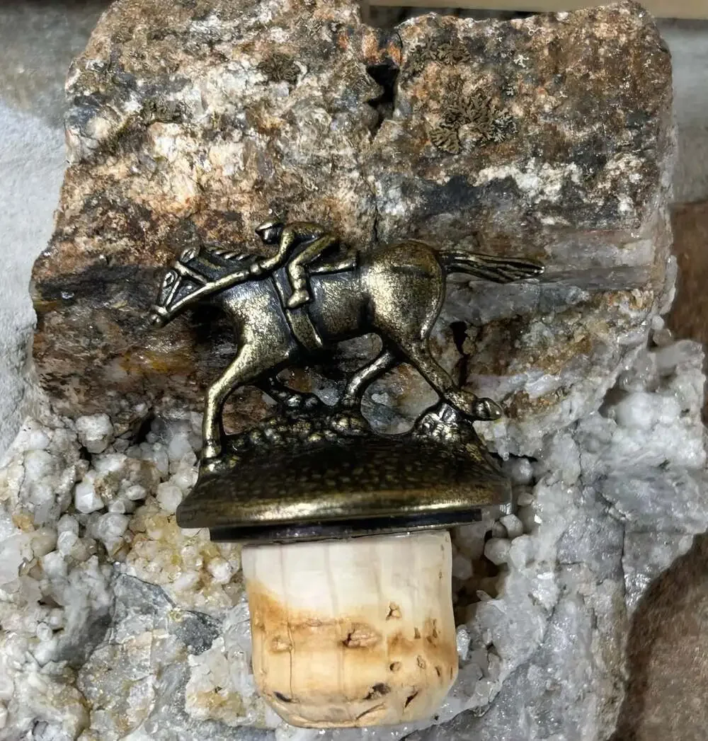 Horse Jockey Equestrian bottle Stopper brass cork